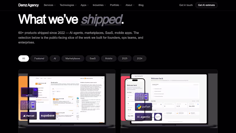 Cover image for What we've shipped. 🖤 60+ products since 2022 — AI agents, ...
