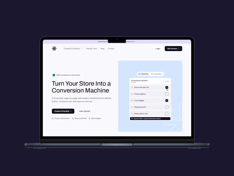 Cover image for Development of CRO Checklist Platform for Conversion Kite