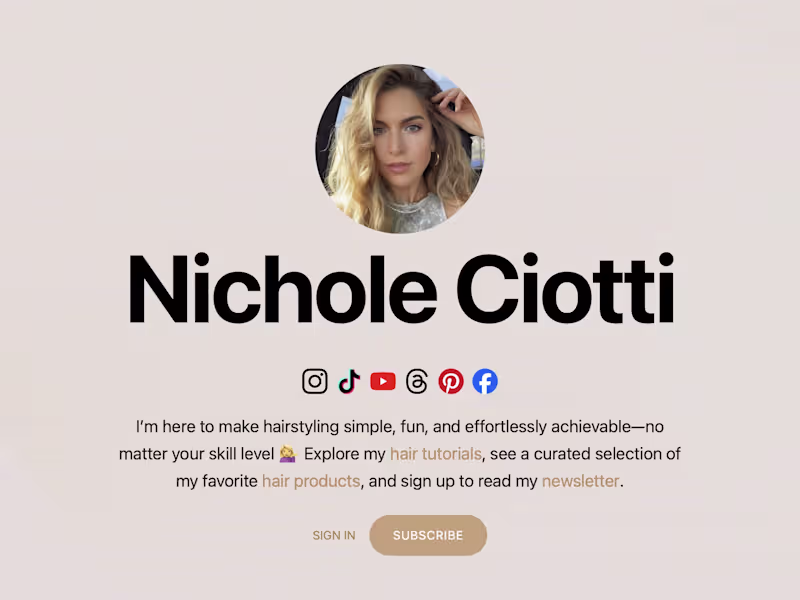 Cover image for Built NicholeCiotti.com (http://NicholeCiotti.com) and manage