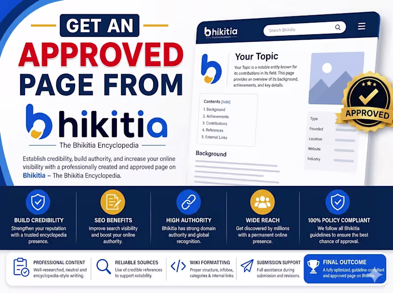 Cover image for Get an approved page from Bhikitia