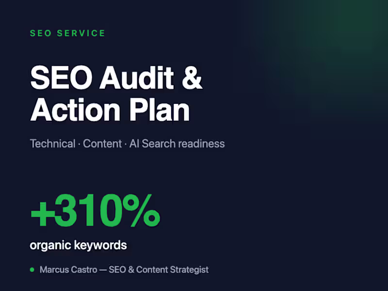 Cover image for SEO Audit & Action Plan: Technical, Content & AI Search Readines
