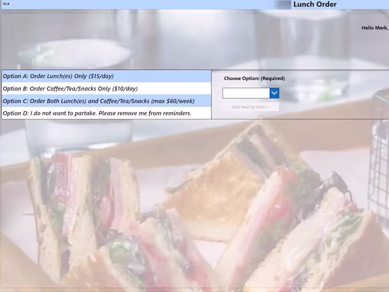 Cover image for Conference Lunch Ordering App