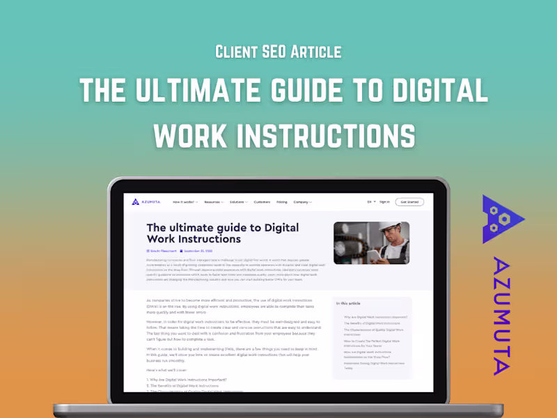 Cover image for The Ultimate Guide to Digital Work Instructions | Client Article