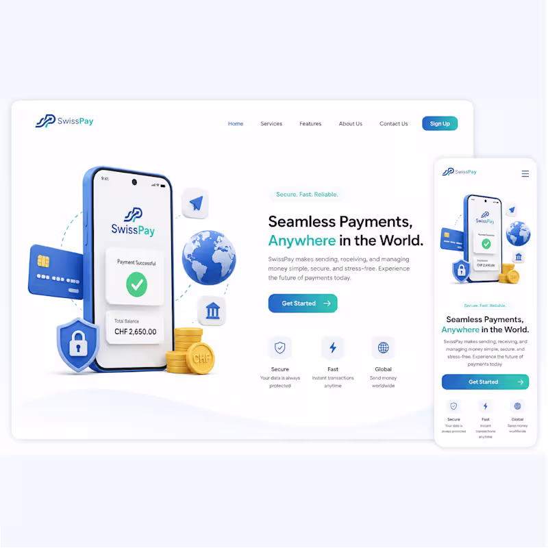 Cover image for Modern SaaS & FinTech Landing Page UI/UX Design