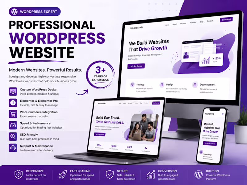Cover image for I will design and develop a high-converting WordPress website