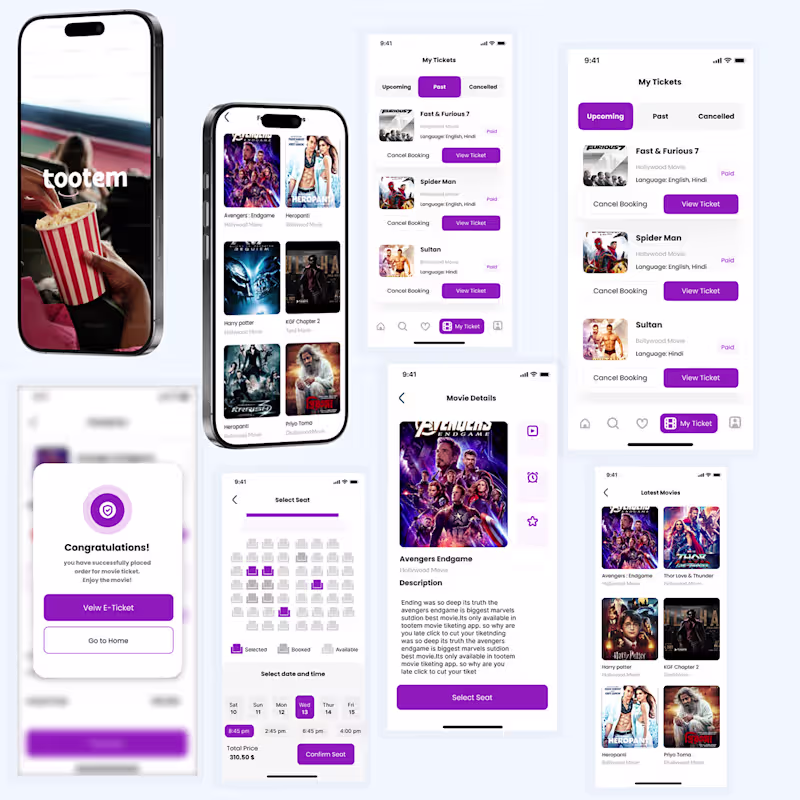 Cover image for Movie Ticket App UI Design 