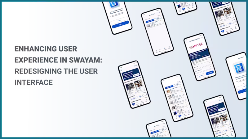 Cover image for SWAYAM E LEARNING APP REDESIGN