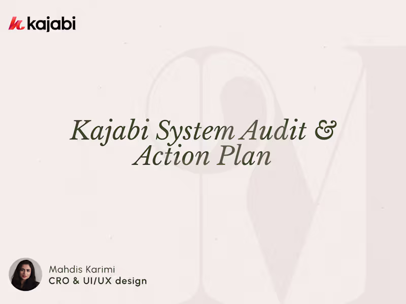 Cover image for Kajabi System Audit & Action Plan