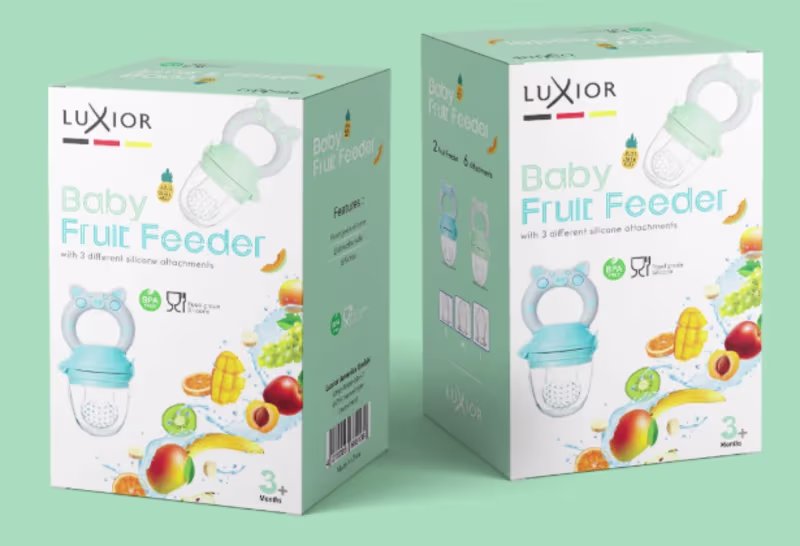 Cover image for Custom Baby Fruit Feeder Packaging Design | Premium Baby Product