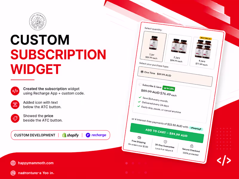 Cover image for Created the subscription widget using