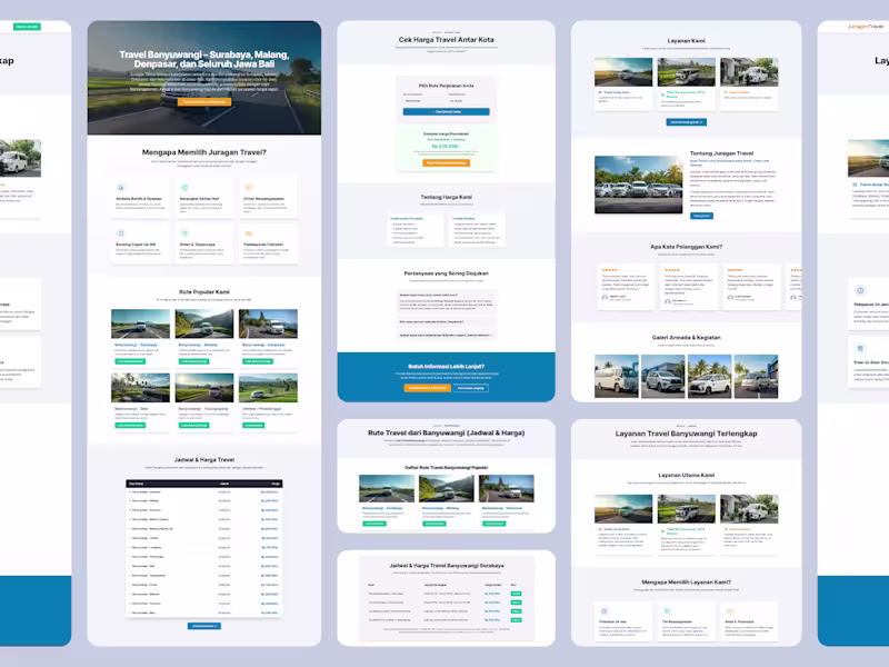 Cover image for Juragan Travel – Modern Travel Booking Website