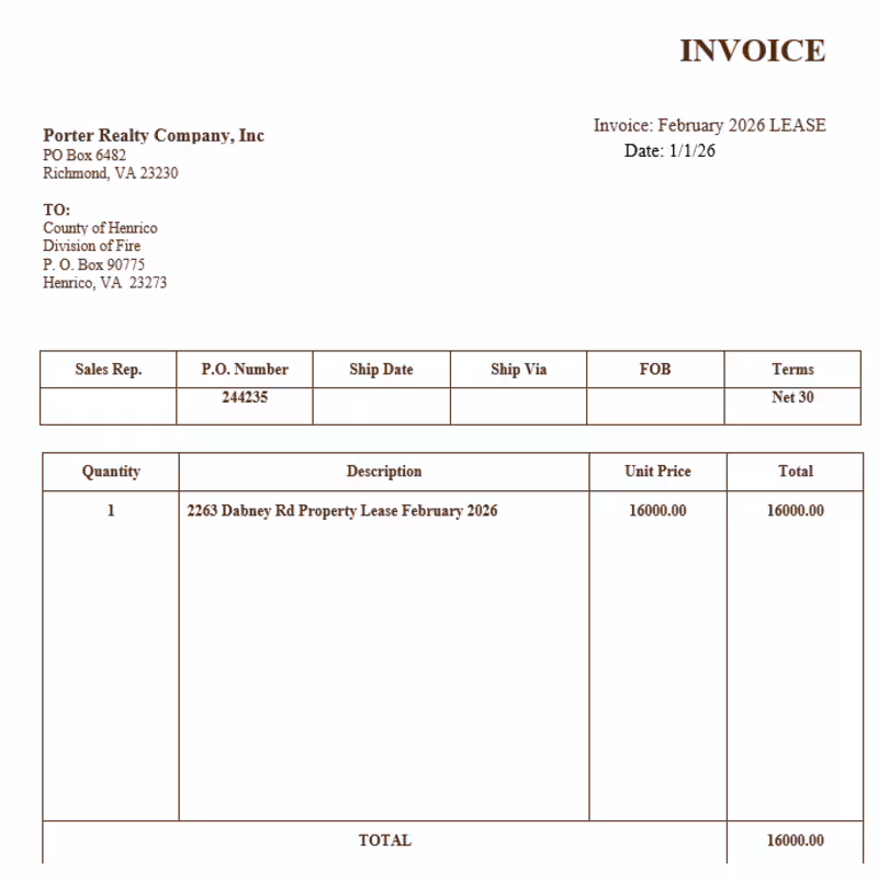 Cover image for Client Invoice - Sample: Shows