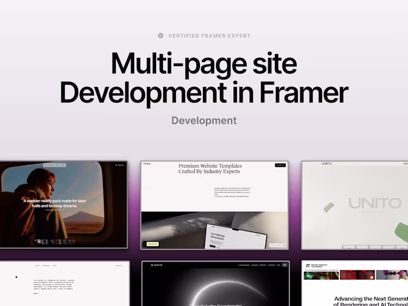 Cover image for Multi-page website in Framer - Development