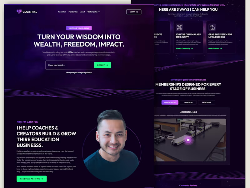 Cover image for Web Design of Educational Business Build & Growth:: Behance