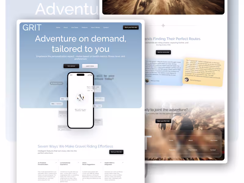 Cover image for Landing page design for GRIT,