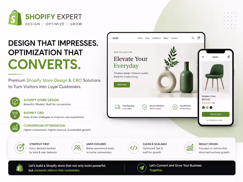Cover image for Shopify Store Design, Shopify CRO & Conversion Optimization