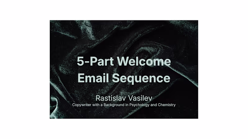 Cover image for 5-Part Welcome Email Sequence