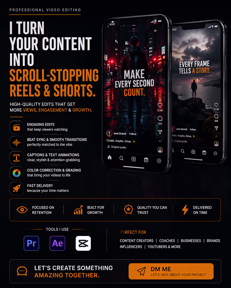 Cover image for Short-Form Video Editing, content Creative, content editor