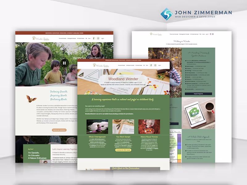 Cover image for Wonder Garden Curriculum — Custom Kajabi Website Build