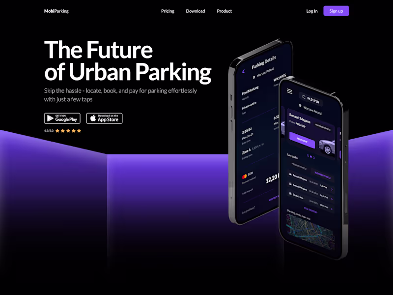 Cover image for MobiParking - lading page design