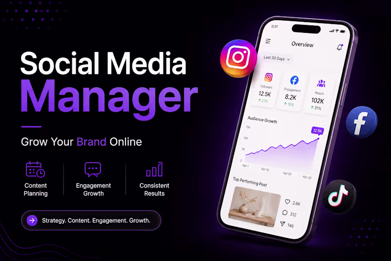 Cover image for Social Media Manager For Small Businesses