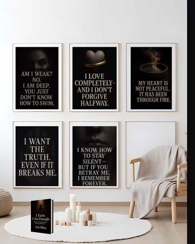 Cover image for Feminist Wall Art for Emotional Healing - “I Exist” Set