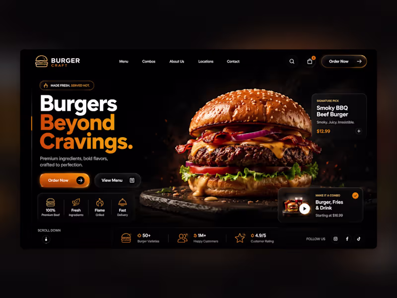 Cover image for Hero Section for a Burger