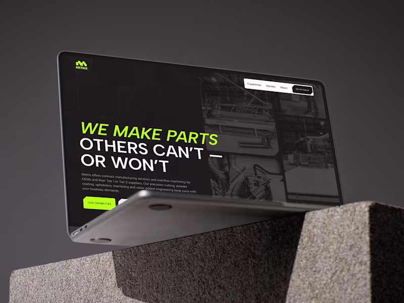 Cover image for Metrix: Business site for a manufacturing company