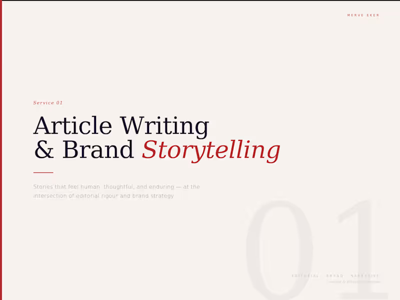 Cover image for Article Writing & Brand Storytelling