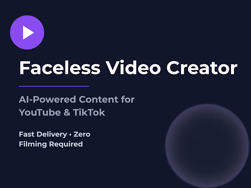 Cover image for Faceless YouTube & TikTok Video Creation