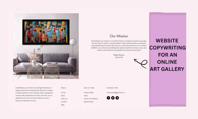 Cover image for Website Content for Ninanowa