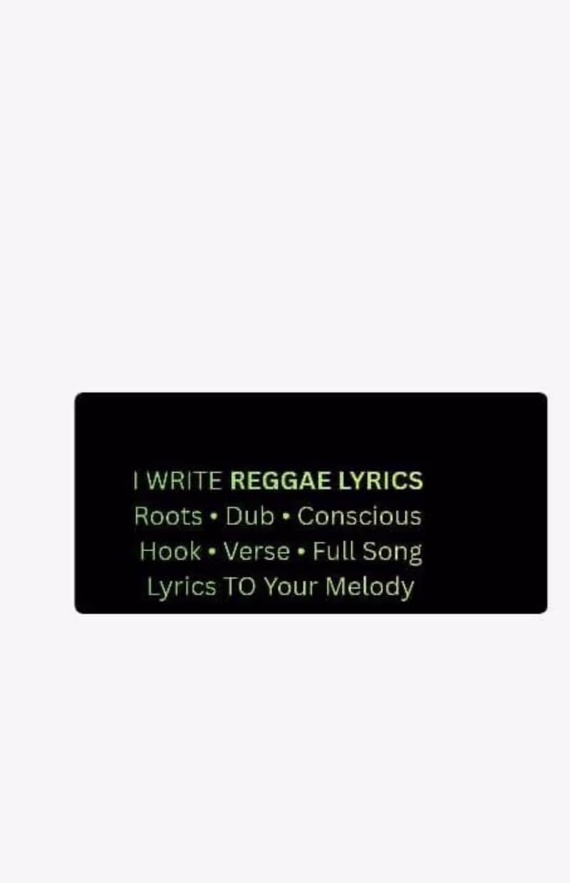 Cover image for I'll write reggae conscious lyrics 