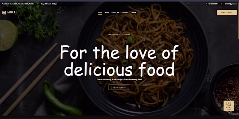Cover image for GRILLI:RESTAURRANT (RESPONSIVE WEBSITE