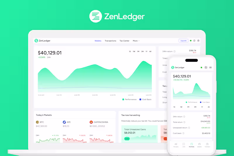 Cover image for UI/UX Redesign for ZenLedger's Crypto Tax Platform
