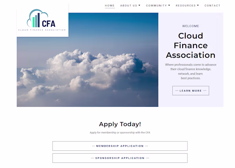 Cover image for Cloud Finance Organization – Brand & Website Launch