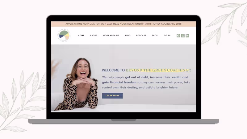 Cover image for Kajabi Website Rebrand for Beyond The Green Coaching