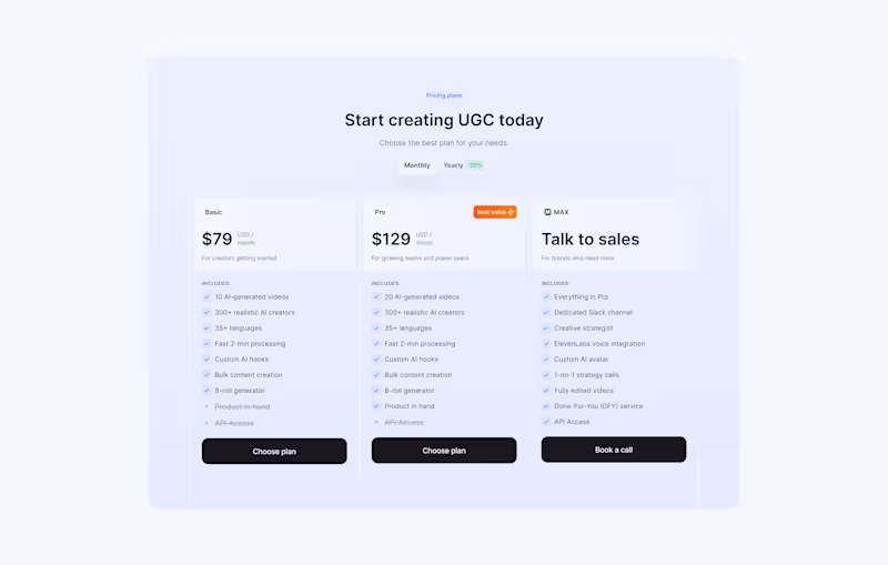 Cover image for Pricing section
