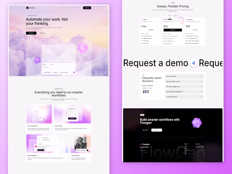 Cover image for FlowGen AI Workflow Automation Website
