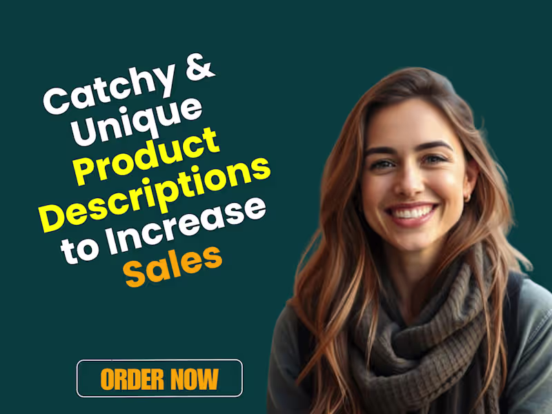 Cover image for I will write unique and catchy product descriptions