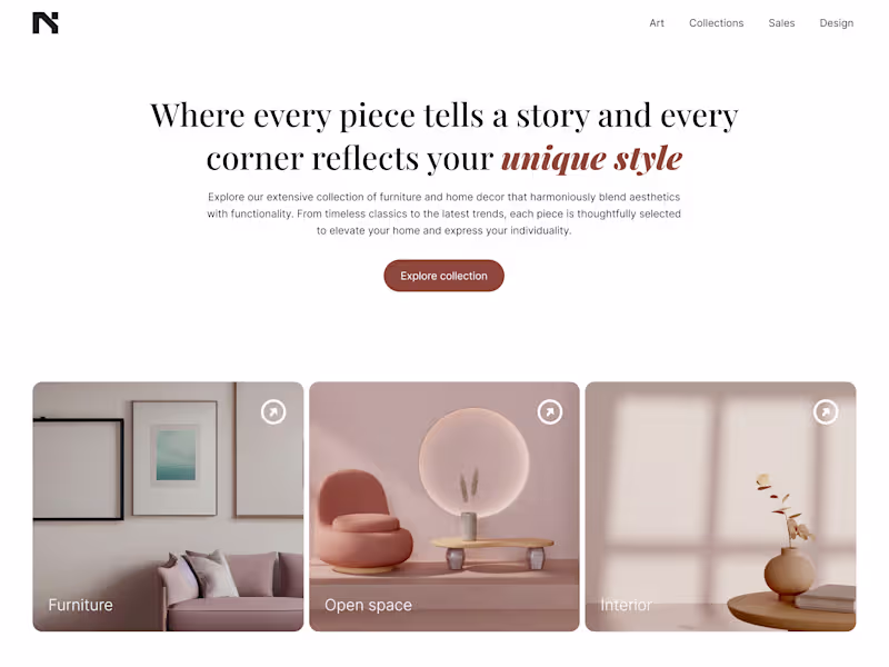 Cover image for Serene Luxury Landing Page Redesigns Furniture Shopping