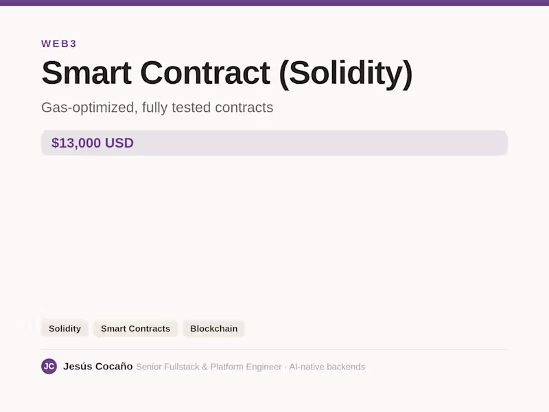 Cover image for Smart Contract (Solidity) + Tests