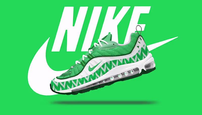 Cover image for Nike Air Max 98 x Nigerian 2018 Kit Themed Design