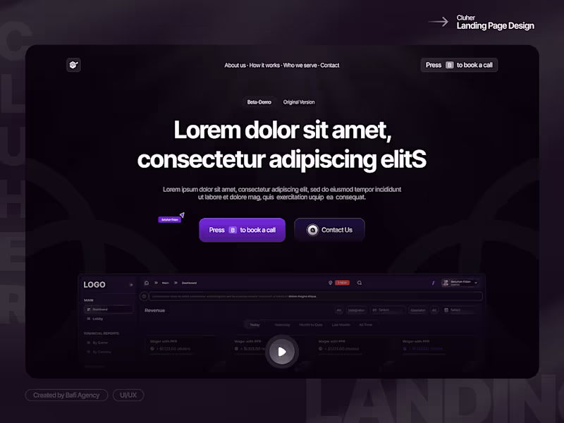Cover image for Cluher Finance Landing Page Design