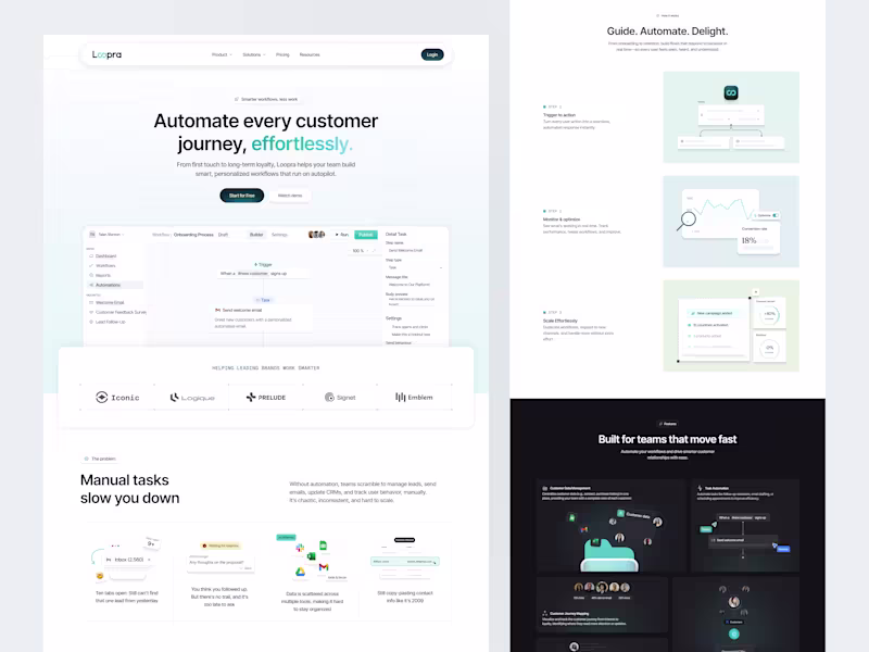 Cover image for Loopra - CRM Automation Platform Landing page