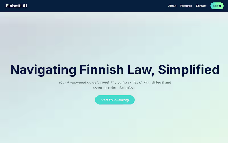 Cover image for Finbotti AI - AI Legal Assistant