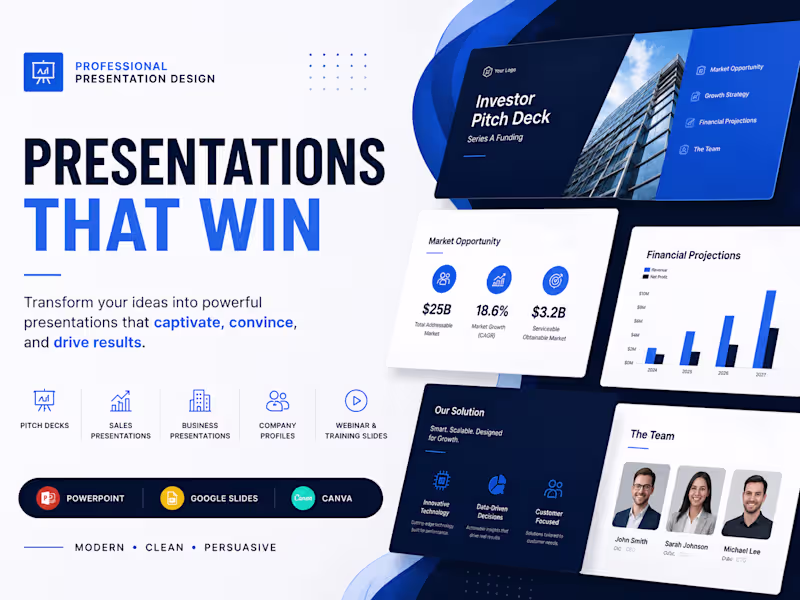 Cover image for Professional Pitch Deck & Presentation Design