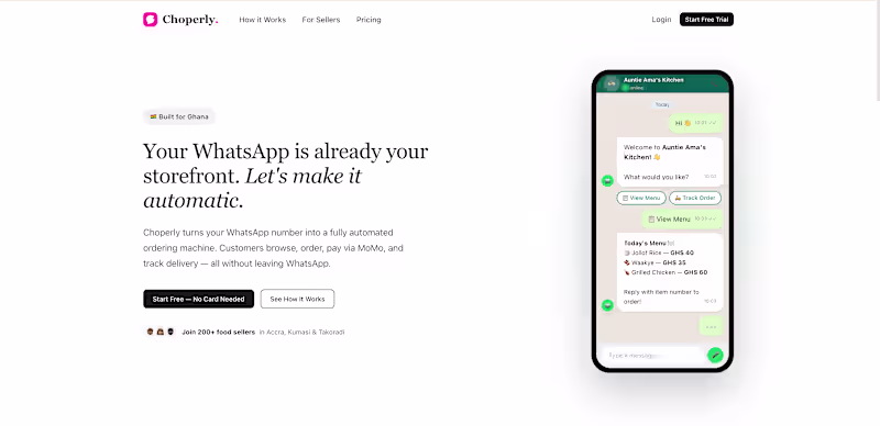 Cover image for Choperly — AI-native ordering platform.