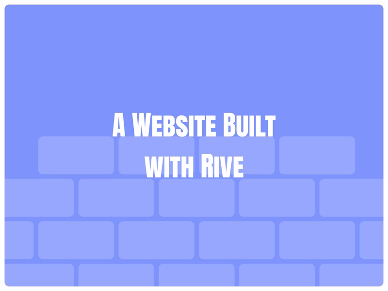 Cover image for A cohesive, animated website built with Rive