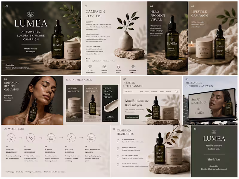 Cover image for LUMEA AI-Powered Luxury Skincare Campaign
Overview
LUMEA
