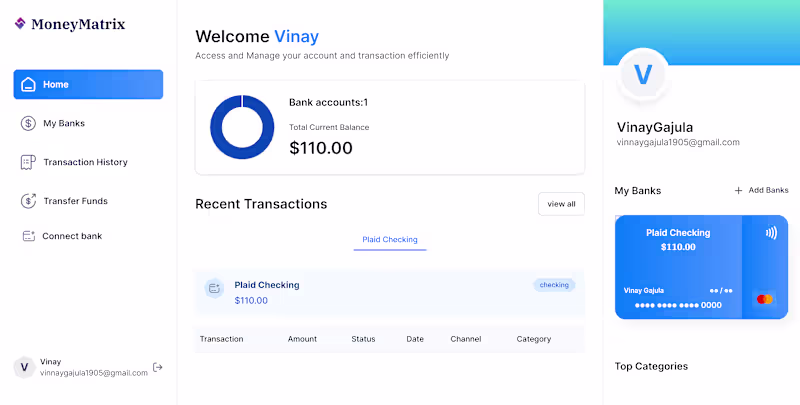 Cover image for Real-Time Banking App Development for MoneyMatrix